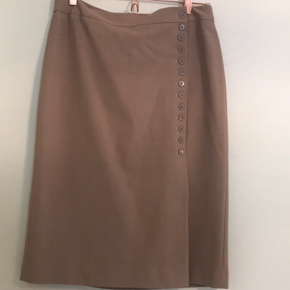 Ann Taylor wrap pencil skirt. Size 10. Tan.